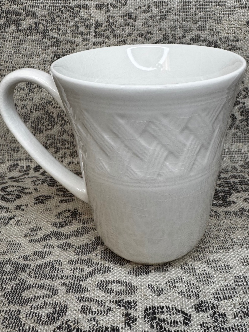 Martha Stewart French Cupboard Basketweave Embossed Pattern Coffee Mug Tea Mug